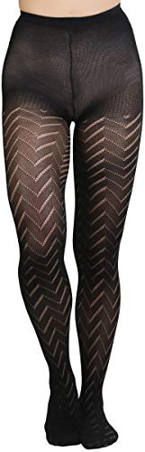 Image of ToBeInStyle Women's Vintage Art Deco Chevron Ornate Design Tights Pantyhose
