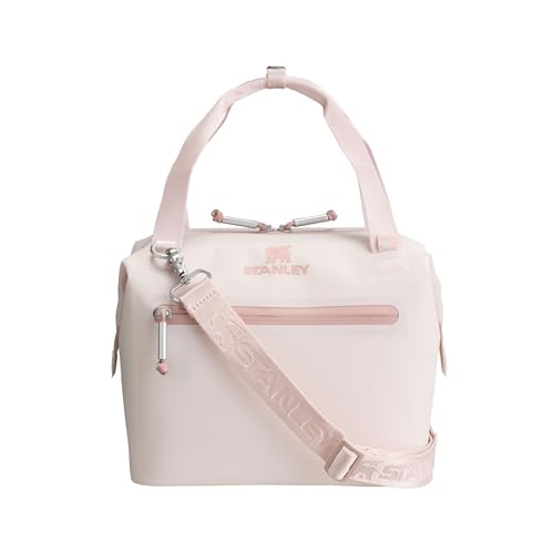 STANLEY 1913 All-Day Julienne Kühltasche Klein 7L - Lunchtasche Kühlt 12 Stunden - 100% Recyceltes Polyester - Tragegriff - Reißverschlussöffnung - Anpassbare Riemen - Netztaschen - Rose Quartz