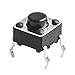 QTEATAK 120 Pcs 6 x 6mm x 5mm Momentary Tactile Tact Push Button Switch for PCB 4 Pin DIP Black