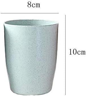 Miniatura 7 de Paquete de 5 vasos de paja de trigo irrompible reutilizable para beber (12 onzas), color azul