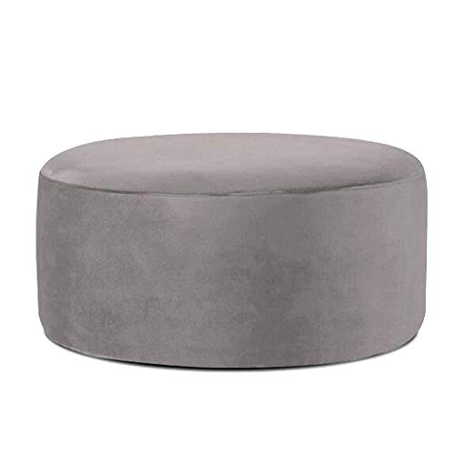 Mesa de café para sala de estar moderna y puff redondo de 60 cm verde glam 2