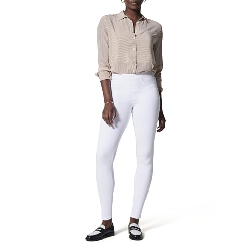 SPANX Jean-Ish Ankle Leggings - Everyday Leggings - Classic Jean Look - Hidden Core Shaping - Comfortable Denim Alternative - White - Regular, 27.5 Inch Inseam - Large