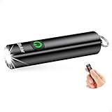 Blukar Mini Torcia LED Ricaricabile, Super Luminoso Torcia EDC Tascabile con Portachiavi, 3 Modalità, Funzione di Memoria, Impermeabile Portatile Flashlight per Campeggio/Pesca/Trekking/Emergenza