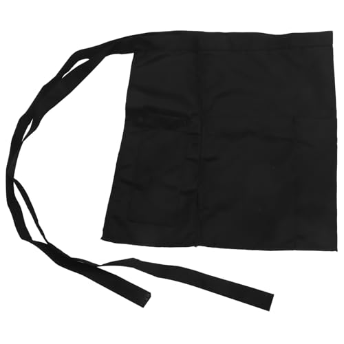 HOLIDYOYO Women Apron Bistro Apron Half Apron with Pockets Aprons for Women Waist Apron with Pockets Half Kitchen Apron Bistro Cafe Apron Vintage Apron Waitress Apron Short Apron Black