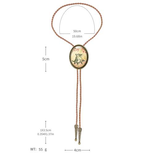 Image of Jeilwiy Bolo Tie for Men Western Cowboy Gothic Bolo Tie Necklace Halloween