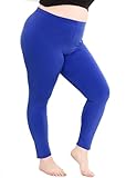 Women's Cotton Plus Size Leggings Royal Blue 2X