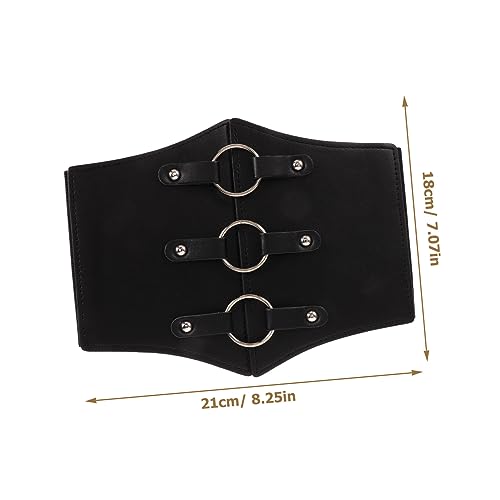 VANZACK Vintage Corset Belt Wide Elastic Waist Cincher Imitation Leather Retro Renaissance Style for Dresses Shirts Cosplay Steampunk2