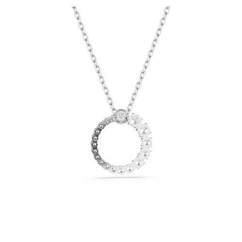 Swarovski Matrix Pendant, Earrings, Bracelet, Crystal Pearl, Round Cut Clear Crystals, Rhodium and Rose Gold-Tone Finishes4