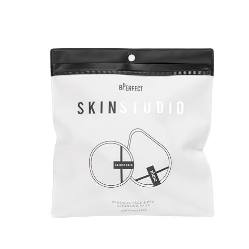 Image of BPerfect Skin Studio Reusable Face & Eye Cleansing Pads – Ultra-Soft Microfibre Makeup Remover Pads – Gentle Exfoliating, Eco-Friendly, Washable Skincare Pads – Works with Cleansing Balm – 2 Pack