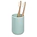 Price comparison product image iDesign 28534 Toothbrush Holder for 4 Toothbrushes, Small Toothbrush Stand Made of Plastic, Round Bathroom Organiser Also for Electric Toothbrushes, Light Blue, 7.6 cm diameter x 11.4 cm