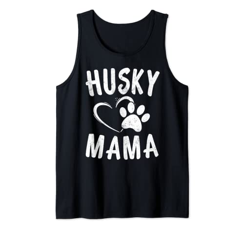 Divertido Husky Siberiano Mamá Regalo Amante de Perros Ropa Huskies Mamá Camiseta sin Mangas