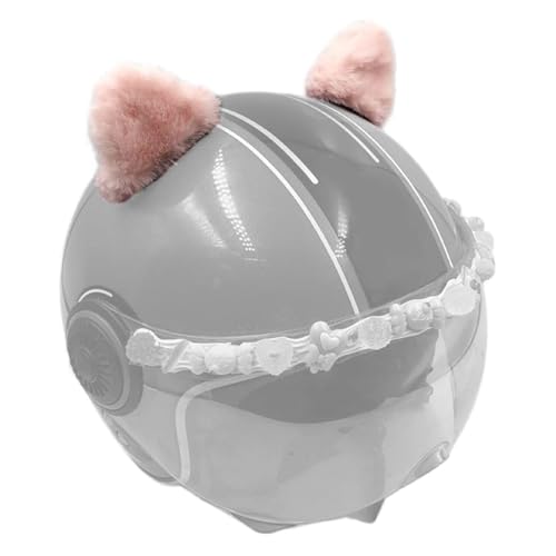 Smart Bear Ears for Helmet Plush Ears Adhesive Velcro Ski Helmet Accessory Cute Triangle Ears for Motorcycle Helmet Decor Pink