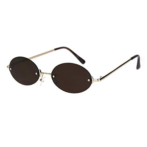 PASTL Rimless Oval Sunglasses Metal Frame Trendy Unisex Shades UV 400
