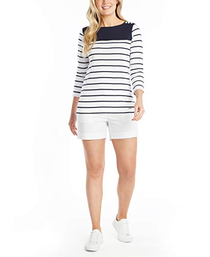 Nautica Women's Boatneck 3/4 Sleeve 100% Cotton Shirt2