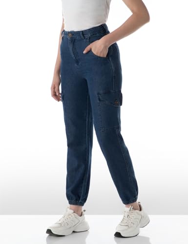 Image of INKD Women's Cargo Pocket Jogger - High-Rise | 100% Cotton | Jeans for Women