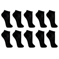 Pacote 10 Pares Meia Soquete Unissex 80% Algodão Conforto Diário e Qualidade (Branco/Cinza/Preto) (BR, Numérico, 33, 37, Regular, Regular, M, 10 Preto)