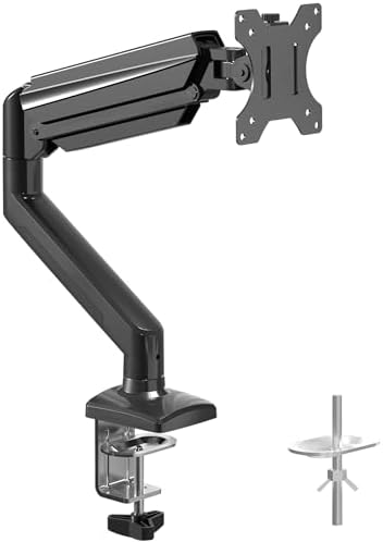 suptek MD01A Monitor Mount for 13-32 Inch LED LCD Screen up to 9 kg, Monitor Arm with Gas Spring, 360° Rotatable Height Adjustable Swivelling Tilt, Monitor Mount VESA 75 x 75/100 x 100 mm