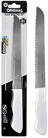 Faca De Serra Pão Panetone Bolo Aço Inox Cabo Plástico 8'' (Plástico)