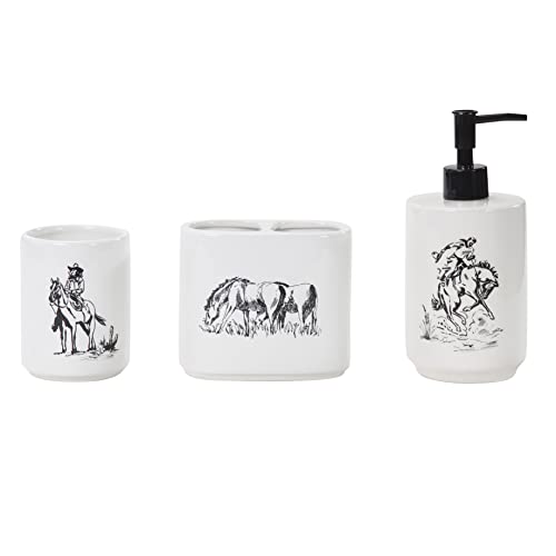 Paseo Road Ranch Life Western 3 Piece Countertop Bathroom Accessory