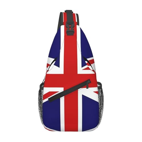 Image of WZYCWB Men's UK Flag Print Crossbody Sling Bag - Casual Shoulder Backpack with Adjustable Strap for Running, Hiking & Daily Commutes