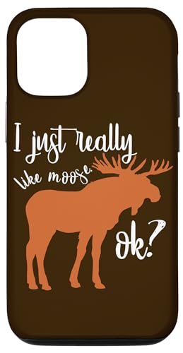 Carcasa para iPhone 14 Pro I Just Really Like Moose Ok Funny Moose Animal Lover Hombres Niño