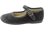 PULIDINES - Mercedita para niña de Terciopelo Niñas Talla: 27 Color: Gris