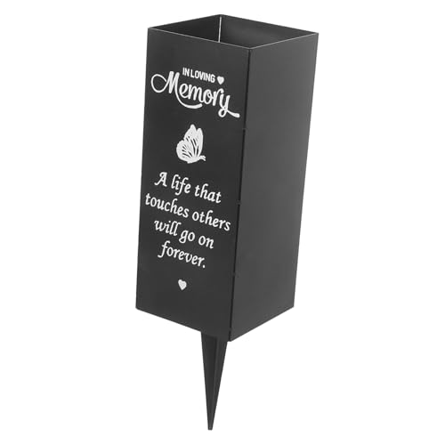 YOSADIER Vaso Per Cimitero in Metallo Con Punta Per Terra, Contenitore Per Fiori Da Tomba, Vaso Per Fiori Da Cimitero Resistente Alle Intemperie