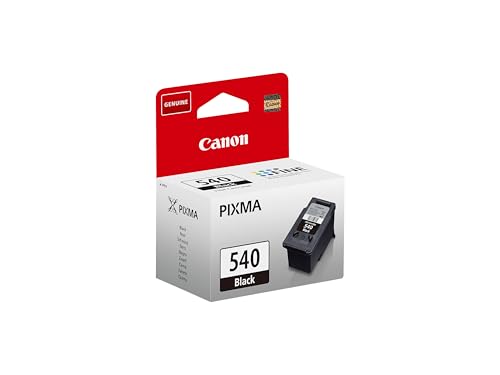 Canon Ink - PG-540 Genuine Black Printer Ink Cartridge - Prints Up to 180 A4 Pages (1 x Cartridge) - Compatible with PIXMA MX, MG & TS