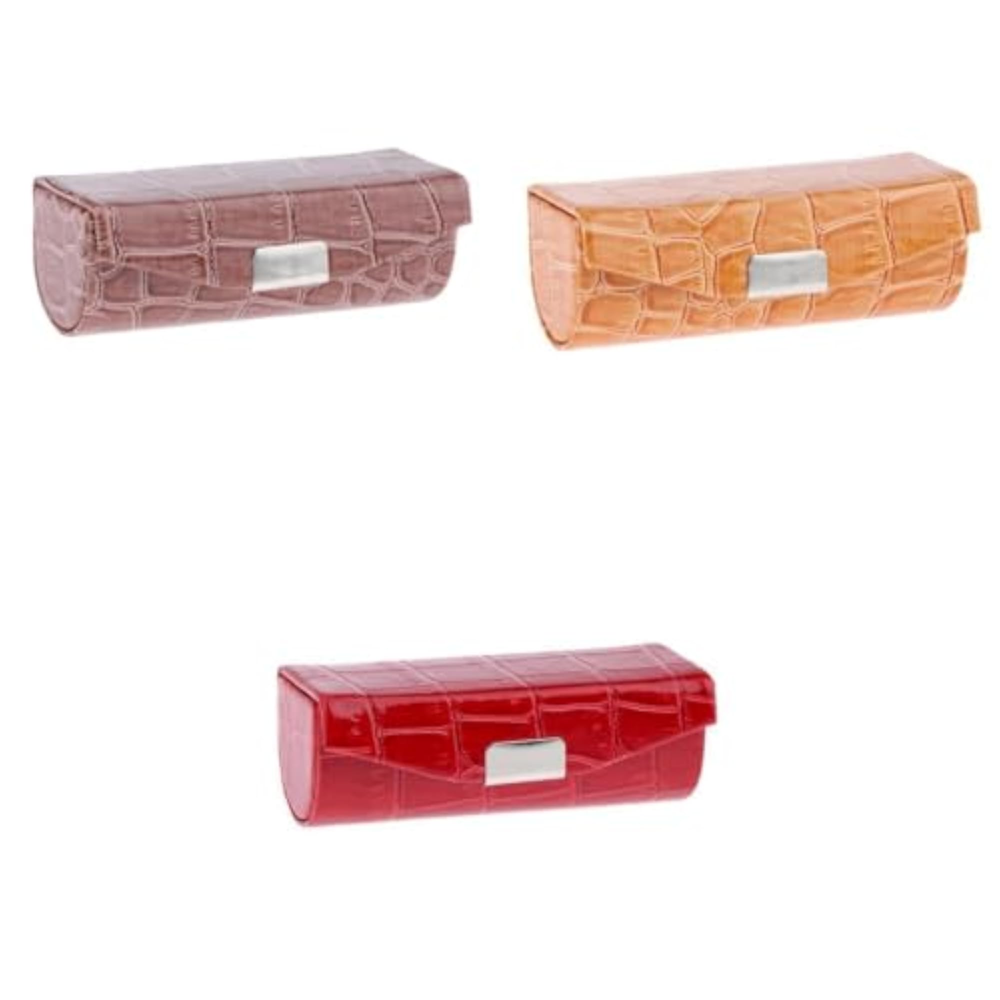 3x Lipstick Case, Orange and Red