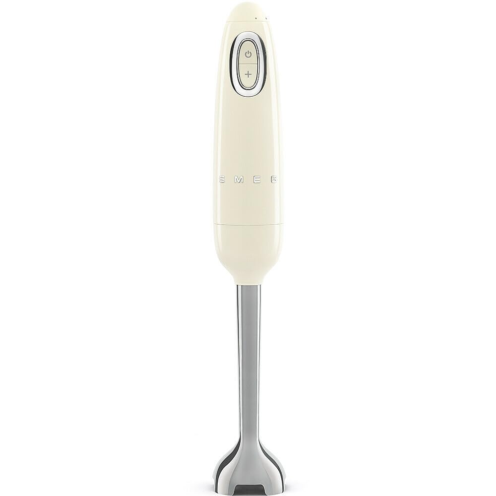 Smeg, HBF11CREU Stabmixer, Turbo-Funktion und Flowblend-Schneidesystem, mit rutschfestem Griff, integrierte Kabeltrommel, Zubehör nicht im Lieferumfang enthalten, Leistung 700 W, Cremeweiß