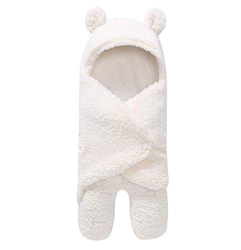 Image of BRANDONN Baby Blanket Newborn Gift Pack Swaddle Wrapper with Bear Hood, Ultra-Soft Premium Flannel Fabric, 0-9 Months, Length 68 cm x Width 68 cm
