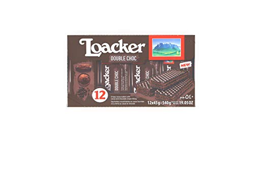 Loacker Premium Double Chocolate Wafers, 45g/1.59oz, pack of 12
