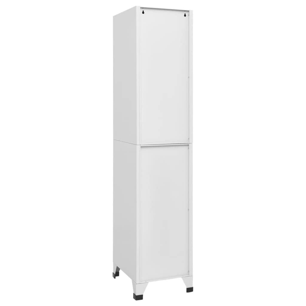 Armadietto in acciaio con serratura, 38 x 45 x 180 cm, con asta appendiabiti e ripiano, per spogliatoio, ufficio e scuola, armadietto, colore grigio