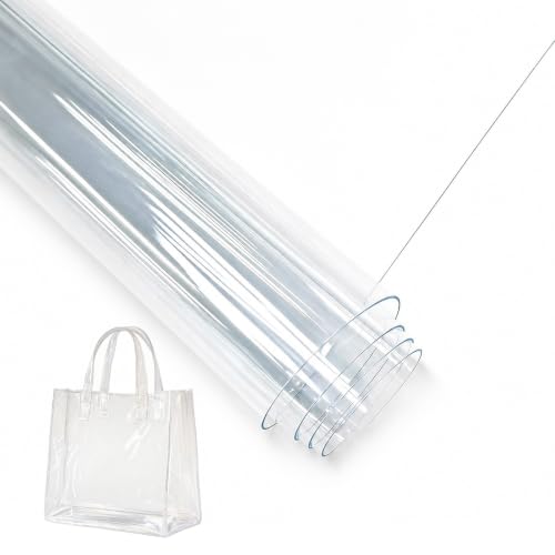 Folie PVC Transparente, Film en Vinyle, Tissu pour Couture 30x120cm DIY | Jelly Vinyl Film transparent 0,5 mm imperméable à découper pour sacs et protection de table