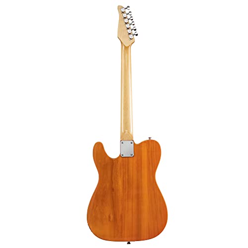 Lyxpro 30” Electric Guitar Tl Series, Full-Size Paulownia Wood Body, 3-Ply Pickguard, C-Shape Neck, Ashtray Bridge, Quality Gear Tuners, 3-Way Switch & Volume/Tone Controls, 2 Picks Included, Mahogany #TOP1