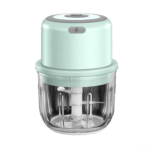 MeevrgR Procesador eléctrico inalámbrico para picar alimentos, carga USB portátil, capacidad de 300 ml, hoja de acero inoxidable 304, multifuncional para cortar, mezclar y procesar (verde)