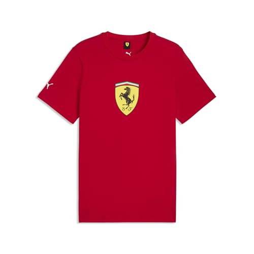 PUMA Men's Scuderia Ferrari Shield T-Shirt, Rosso Corsa SS26, Large Ferrari Colored Shield Tee