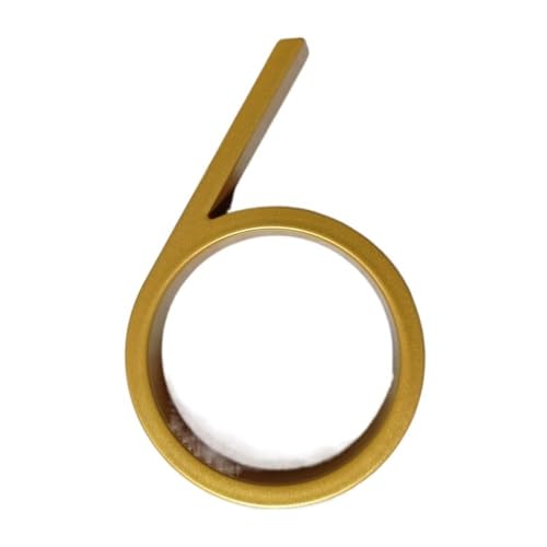 家の通りの番号 125mm ゴールデン フローティング モダン ハウスナンバー ゴールド ドア ホームアドレス番号 住宅用 デジタル 屋外 サインプレート 5 インチ #0-9(6)