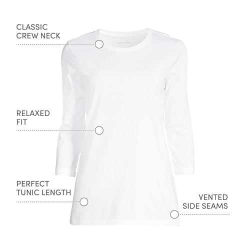 Image of Lands' End Women's 3 /4 Sleeve Supima Cotton Crewneck Tunic
