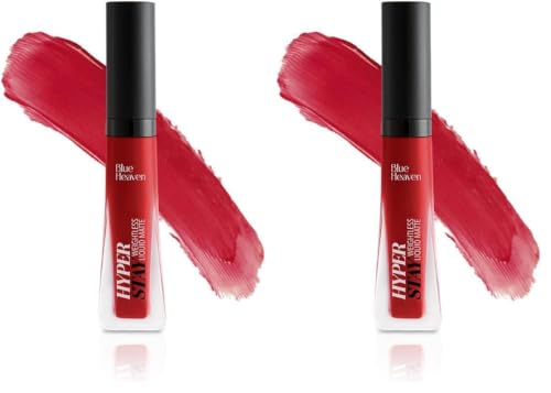 Image of Blue Heaven Hyper Stay Weightless Liquid Matte Lipstick | Long-lasting & Smudge Proof | Non-Transfer Matte Lipstick for Women| Naive Bride-24 | 6ml (Pack of 2)