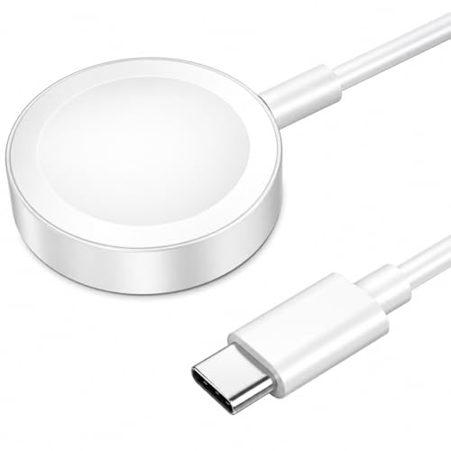 Image of Mizi USB-C Magnetic Charger for Apple Watch, 5W Fast Wireless Charging Cable 3.3FT Compatible with Ultra 3 /2 /1, Series 11 /10 /9 /8 /7 /6 /5 /4 /3 /2 /1, SE & SE2 - Portable iWatch Charger (White)