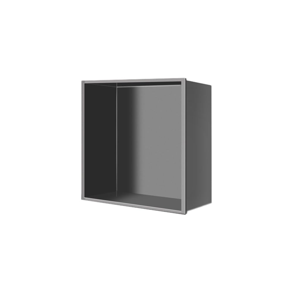 QUSYZD Stainless Steel Shower Niche, Bathroom Wall Organizer Shelves No Tile Needed, Waterproof Recessed Niche Shower Storage Caddy, Black-32X32X12.5Cm,Grey,32x32,Grey-32x32x12.5cm