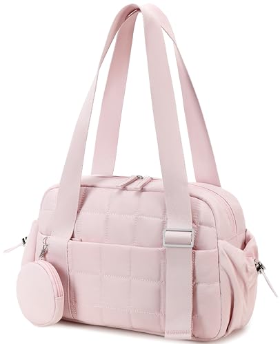 CAMTOP Mini bolsa de ginástica para mulheres, bolsa de ginástica pequena, bolsa esportiva acolchoada com compartimento molhado e bolsa de moedas, bolsa esportiva de dança, ioga e exercícios, rosa