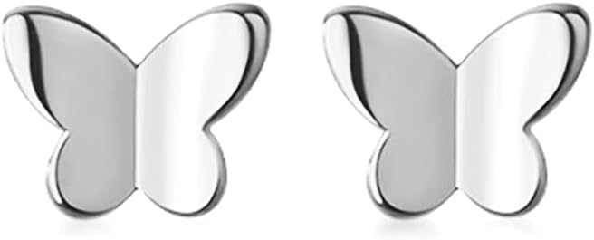 Solid 925 Sterling Silver Tiny Butterfly Earrings Studs for Women Teens Tiny Studs Earrings
