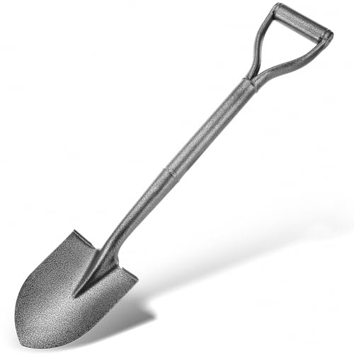 All Metal Shovels for Digging Gardening - 30in Small Shovel Spade with Short D Handle and Steel Blade - Perfect for Camping Planting Overlanding