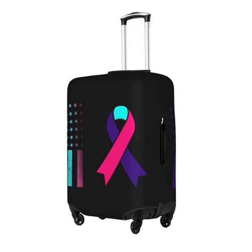Travel Luggage Cover Vintage Thyroid Cancer Awareness Fashion Washable Baggage Suitcase Protector Fit For Luggage Large2