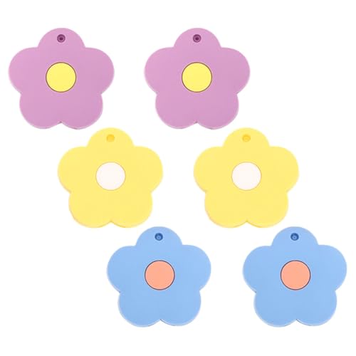 BESPORTBLE 6 Fundas de Silicona para Llaves en Forma de Flor, 6 Piezas (morado, Azul y Amarillo), Cubiertas Portátiles para Identificación y Protección de Llaves del Hogar, Accesorios