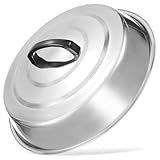 HEALLILY Cubierta de acero inoxidable para olla, tapa de cúpula gruesa con asa, tapa redonda para cocinar al vapor para parrilla, barbacoa, cocina