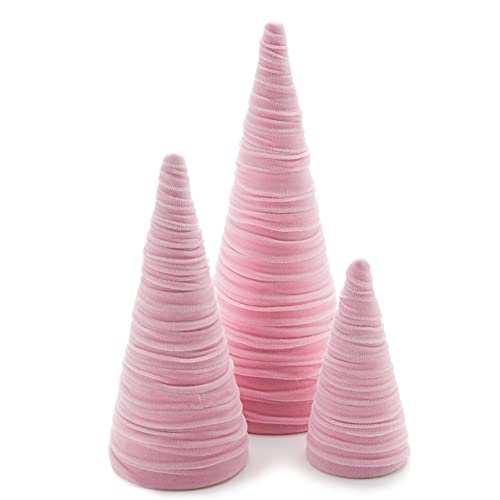 Image of Pink Velvet Trees Set of 3, Valentine's, Teen Girls Room, Coquette Room Decor, Aesthetic Mantel Accent, Cozy Gifts for, Tabletop Glam (Pink)