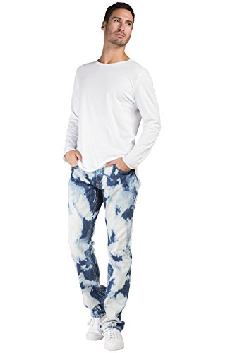 Level 7 Men's Slim Straight Denim Jeans Artisan Handcrafted Wash Destroyed & Repaired4
